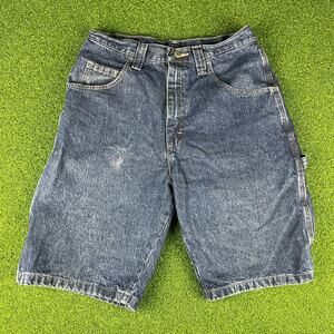 Vintage Wrangler Medium Wash Denim Jorts Carpenter Shorts Sz 30